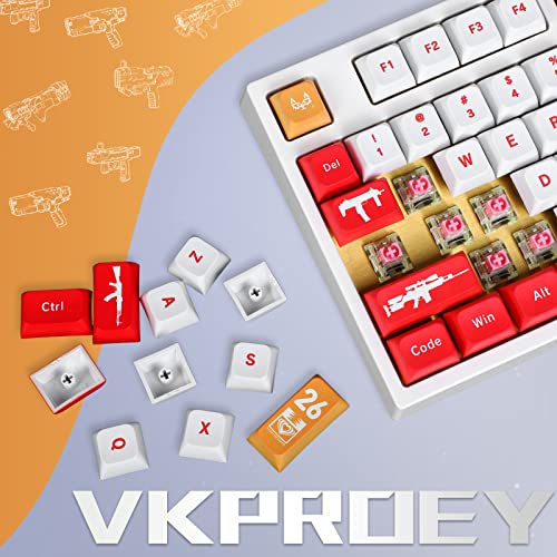 VKPROEY PBT Keycaps Set 137Key XDA Profile, Dye-Sublimation, Customized Keycaps with Puller for Mechanical Gaming Keyboard, Compatible with Gateron MX Switches, Fits 96/98/104/108 Major-Sizes