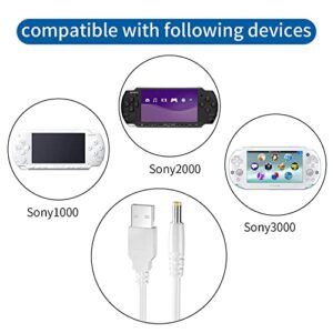 RGEEK PSP Charger Cable, Playstation Portable Charger Cord Charger PSP Compatible with Sony PSP1000 2000 3000 Series, White (4FT)