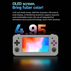 RG505 Handheld Game Console with Android 12, 5.94-inch OLED Touch Screen, Unisoc Tiger T618, Built-in 128G TF Card Have 3170+ Games (RG505 Gray)