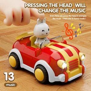 LOVE LIFE Girls Toys Age 3+,Remote Control Cartoon Car for Toddler with Music and Lights,2.4GHz Baby Radio Control Toys Education Gifts