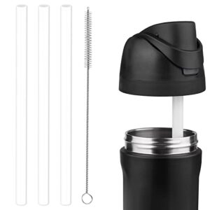 baborui 3pcs replacement straws for owala water bottle, reusable plastic straws with straw brush compatible for owala free sip flip water bottle 32oz 24oz