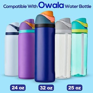 BABORUI 3Pcs Replacement Straws for Owala Water Bottle, Reusable Plastic Straws with Straw Brush Compatible for Owala Free Sip Flip Water Bottle 32oz 24oz