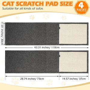 4 Packs Cat Scratch Mat Sofa Protector Natural Sisal Furniture Protector for Cats Scratching Pad for Couch Chair Sofa