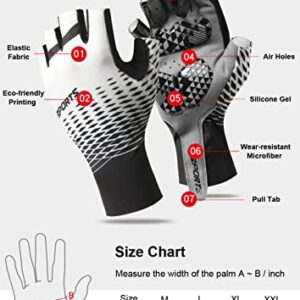 SUJAYU Cycling Gloves Mountain Bike Gloves, Half Finger MTB Gloves Bike Gloves for Men Cycling Mountain Bike Accessories, Bicycle Gloves Riding Gloves