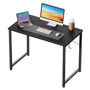 flrrtenv 31 inch computer desk, small desk, office desk with hook, modern home office desk, writing desk, pc desk, black