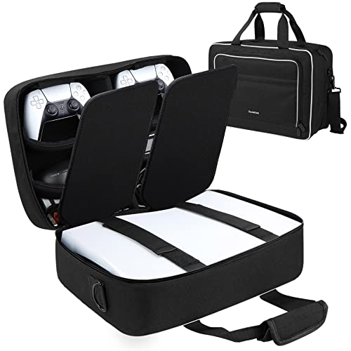 ZtotopCases Carrying Case Compatible with PS5 , Travel Case for PS5, Protective Travel Bag Holds PlayStation 5 Console, Controller, Games, Gaming Headset, Base and Other Accessories, Black