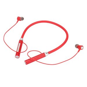 bt 5.2 neckband earbuds, wireless magnetic headphones, ipx5 waterproof stereo ergonomic enhanced bass sports earphone with multi functional buttons for exercising (red)