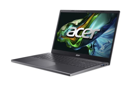 acer Aspire 5 15 Slim Laptop | 15.6" FHD (1920 x 1080) IPS | AMD Ryzen 5 7530U Hexa-Core Processor | AMD Radeon Graphics | 8GB LPDDR4X | 512GB Gen 4 SSD | Wi-Fi 6E | Backlit KB | A515-48M-R3DF,Gray