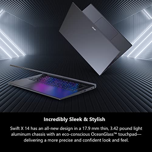 Acer Swift X 14 SFX14-71G-5911 Creator Laptop | 14.5" 2560 x 1600 (120Hz, 100% sRGB) | Intel i5-13500H | NVIDIA GeForce RTX 3050 Laptop GPU | 16GB LPDDR5 | 512GB Gen 4 SSD | Killer Wi-Fi 6E , Gray