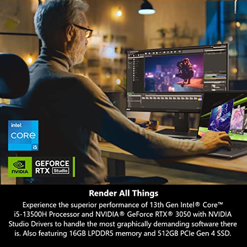 Acer Swift X 14 SFX14-71G-5911 Creator Laptop | 14.5" 2560 x 1600 (120Hz, 100% sRGB) | Intel i5-13500H | NVIDIA GeForce RTX 3050 Laptop GPU | 16GB LPDDR5 | 512GB Gen 4 SSD | Killer Wi-Fi 6E , Gray