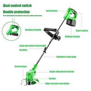 Mrzneaoch Electric Weed Wacker 36v Weed Eater Battery Powered,with 17 indivual 5 Different Blade Weed Eater for Home Garden Yard Mowing