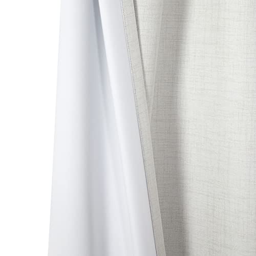 Dreaming Casa Linen Blackout Curtains 102 inches Long 2 Panels Set Beige 100% Blackout Curtains 52" W x 102" L