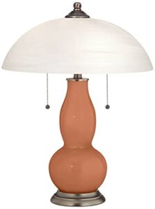 color + plus baked clay gourd-shaped table lamp with alabaster shade