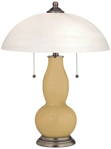 color + plus empire gold gourd-shaped table lamp with alabaster shade