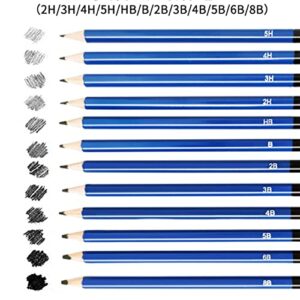 Pssopp Drawing Sketching Pencils Set 71Pcs Artist Colouring Pencils Sketching Set Art Supplies Art Kit for Artist Beginners Kids Adults