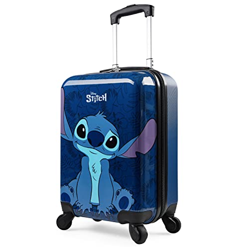 Disney Stitch Carry On Suitcase for Kids Cabin Bag with Wheels Luggage Bag for Girls Boys Carry On Minnie Mouse Travel Bag with Wheels and Handle Stitch Gifts (Dark Blue Stitch)