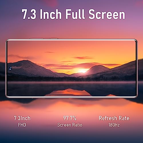 WV LeisureMaster C21 5G Smartphone Unlocked, 7.3" FHD+ Display 180Hz, 120MP Triple Camera,7300 mAh Battery, 4GB+128GB/256GB Android 12 Dual SIM Cell Phones Unlocked with Headset/Pen/GPS/Face ID