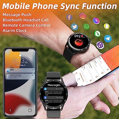 Smart Watch with Earbuds, 2 in-1 Smart Watch for iPhone Compatible, Blood Pressure Watch Pro for Men, IP X7 Waterproof Fitness Tracker MP3,Voice Recorder, Heart Rate Sleep Monitor, Long Time Standby