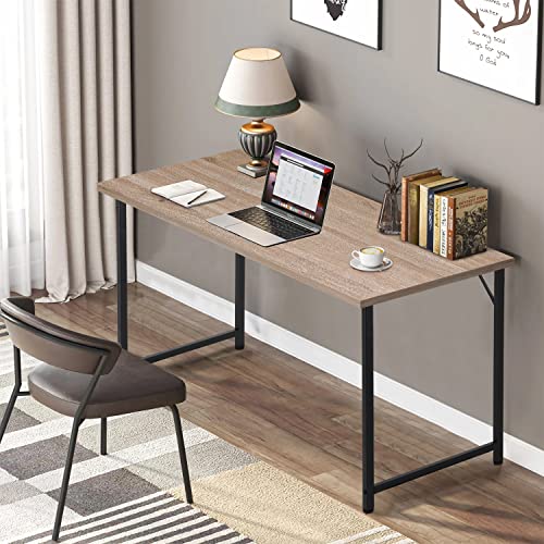 47 inch Computer Desk Home Office Desk Writing Study Table Modern Simple Style PC Desk with Metal Frame Gaming Desk Workstation for Small Space，Nature