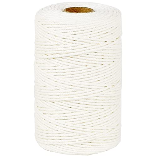 PerkHomy Cotton Butchers Twine String 500 Feet 2mm Twine for Cooking Food Safe Crafts Bakers Kitchen Butcher Meat Turkey Sausage Roasting Gift Wrapping Gardening Crocheting Knitting