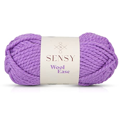 Sensy Wool Ease Yarn, 3.5 oz, 66 Yards, Gauge 6 Super Bulky (Lilac)