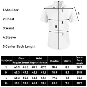 ATFORNA Dress Shirts for Men Cotton Slim Fit Stretch Button Down Shirts Business Causal Blouses White