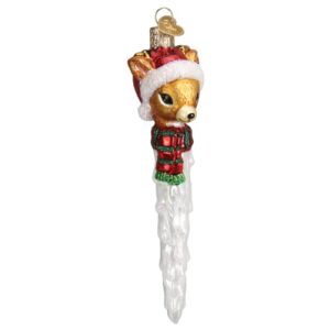 old world christmas reindeer icicle glass blown ornament for christmas tree