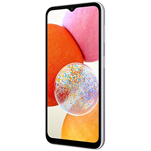 SAMSUNG Galaxy A14 4G LTE (128GB + 4GB) Unlocked Worldwide (Only T-Mobile/Mint/Metro USA Market) 6.6" 50MP Triple Camera + (15W Wall Charger) (Silver (SM-A145M/DS))