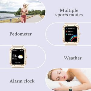 Colesma Smart Watch for Women,1.59" Small Smartwatch with Bluetooth Call, Voice Assistant Fitness Watch with Activity Tracker, Monitor Heart Rate/Blood Pressure/SpO2/Sleep for Android iPhone