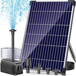 solar water pump antfraer, 12w solar fountain pump 160gph flow adjustable with 6.6ft pvc tubing, solar powered water pump for fish pond garden waterfall hydroponics diy water features