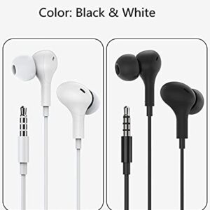 Earbuds Wired with Mic 3.5mm Jack Headphones Earphones for Galaxy S10 Plus, A14 5G, A13 5G, A42 5G, A52 5G, A51 A71 A03S A20S TCL 30 XL SE 20 Pro 5G, Moto One 5G Ace G Pure Pixel 5a 4a (White, 3.5mm)