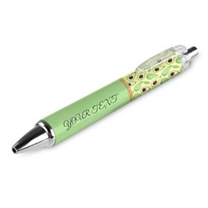personalized custom green fruit avocado pens with stylus tip, customized engraving ballpoint pens with name massage text logo, gift ideas for school office business birthday graduation anniversaries c