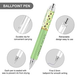 Personalized Custom Green Fruit Avocado Pens with Stylus Tip, Customized Engraving Ballpoint Pens with Name Massage Text Logo, Gift Ideas for School Office Business Birthday Graduation Anniversaries C