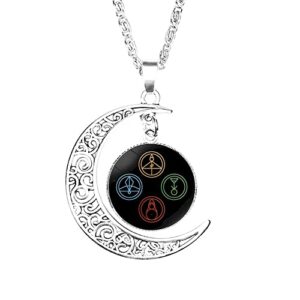 mc the owl house magic glyphs moon necklace dome girls chain lady pendant lovers jewelry stainless steel charm boy women gifts