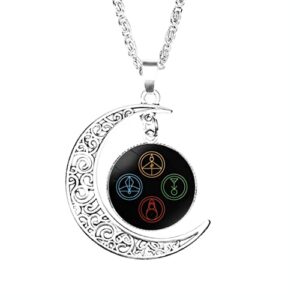 MC The Owl House Magic Glyphs Moon Necklace Dome Girls Chain Lady Pendant Lovers Jewelry Stainless Steel Charm Boy Women Gifts