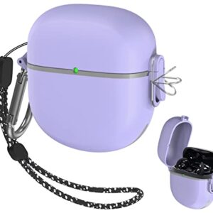 [Upgrade Secure Lock] Bose QuietComfort Earbuds II 2022 Case, YIPINJIA Full-Body Shockproof Armor Protective Cover for New Bose QuietComfort Earbuds 2, TPU Hard Shell with Lanyard and Keychain(Purple)