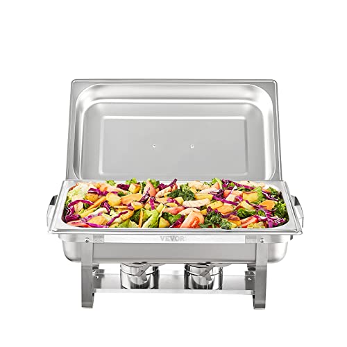 VEVOR Chafing Dish Buffet Set, 2 Packs, Silver