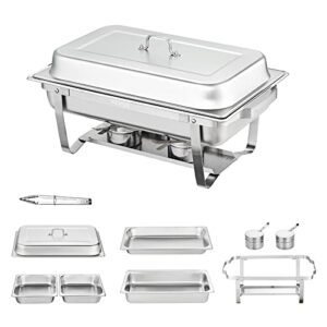 VEVOR Chafing Dish Buffet Set, 2 Packs, Silver