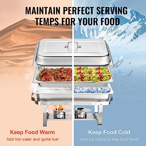 VEVOR Chafing Dish Buffet Set, 2 Packs, Silver