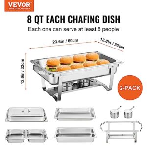 VEVOR Chafing Dish Buffet Set, 2 Packs, Silver