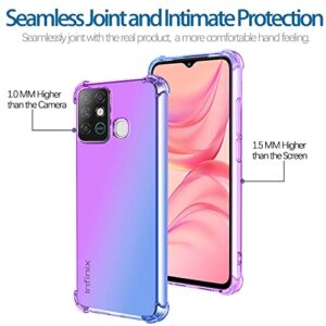 KOARWVC Case for Infinix Hot 10 Lite Case, Smart 5 X657B Case, Crystal Clear Case Gradient Slim Anti Scratch TPU Shockproof Protective Phone Cases Cover for Infinix hot 10 lite (Purple/Blue)