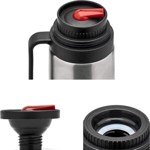 Stanley Thermos Stopper Pico de Mate Replacement Part For Classic Vacuum Insulated Wide Mouth Bottle Thermos (1.1QT, 1.5QT, 2QT) (Black-Red, Set of 2)