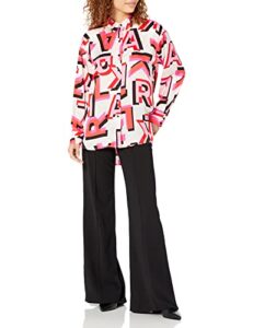 karl lagerfeld paris women's logo color blouse, wht calypso crl mlti