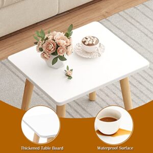 Fixwal Side Tables, Small Table, White, End Table, Measuring 15.75" L x 11.8" W x 16.5" H, Simple Coffee Table, Accent Table, No-Tool Assembly