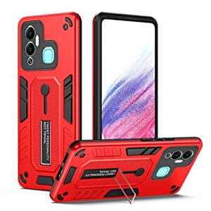 back case cover case for infinix hot 12 play, for infinix hot 12 play case heavy duty shock absorption full body protective case tpu rubber and hard pc phone case cover with retractable hand strap cas