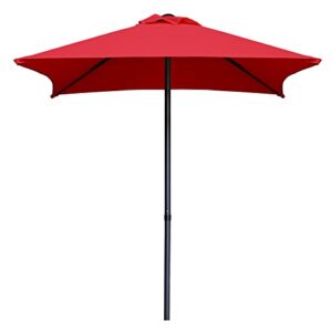 Trenovo 4.9 ft Patio Umbrella - Outdoor Table Umbrella with 4 Reinforced Ribs, UV Protection & Waterproof Market Umbrella for Garden, Lawn, Deck, Backyard, Pool (Red)