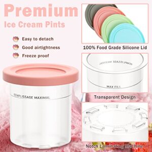 Creami Pints and Lids Compatible with Ninja, Creamy Ice cream Blender Freezer Containers Cups Jars Canisters, Smoothie Pot for NC299AMZ NC300s Series Creamer Ice Cream Maker Machine