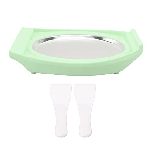 GLOGLOW Rolled Ice Cream Maker, Food Grade Wear Resistance ABS Plastic Aluminum Ice Cream Roller Plate Simple for DIY (Green)