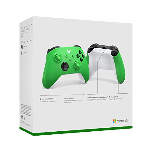 Xbox Core Wireless Controller – Velocity Green – Xbox Series X|S, Xbox One, and Windows Devices