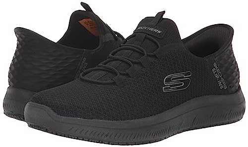 Skechers Men's Hands Free Slip-Ins Summits SR Colsin Food Service Shoe, BBK, 9